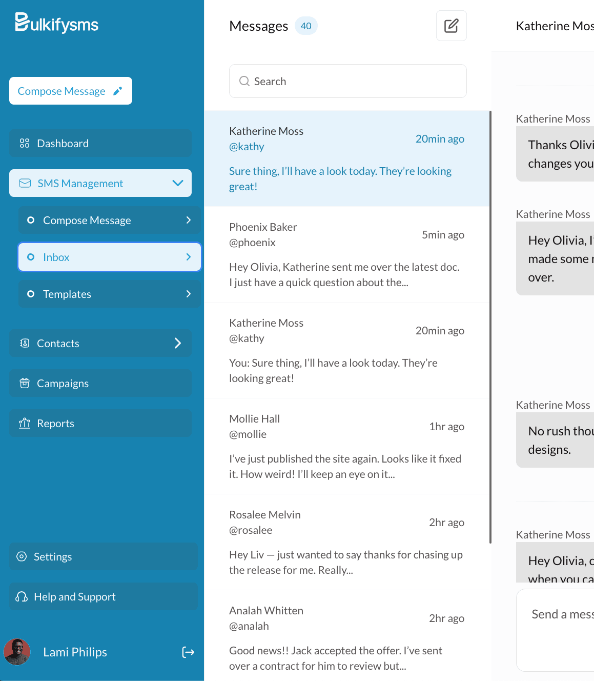 BulkifySMS Dashboard Preview